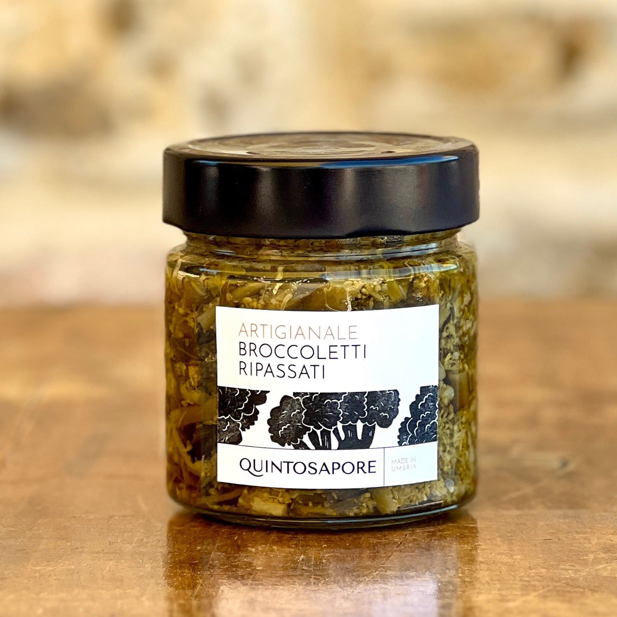 Quintosapore Broccoletti Ripassati twice-cooked purple sprouting broccoli jar, 200 g