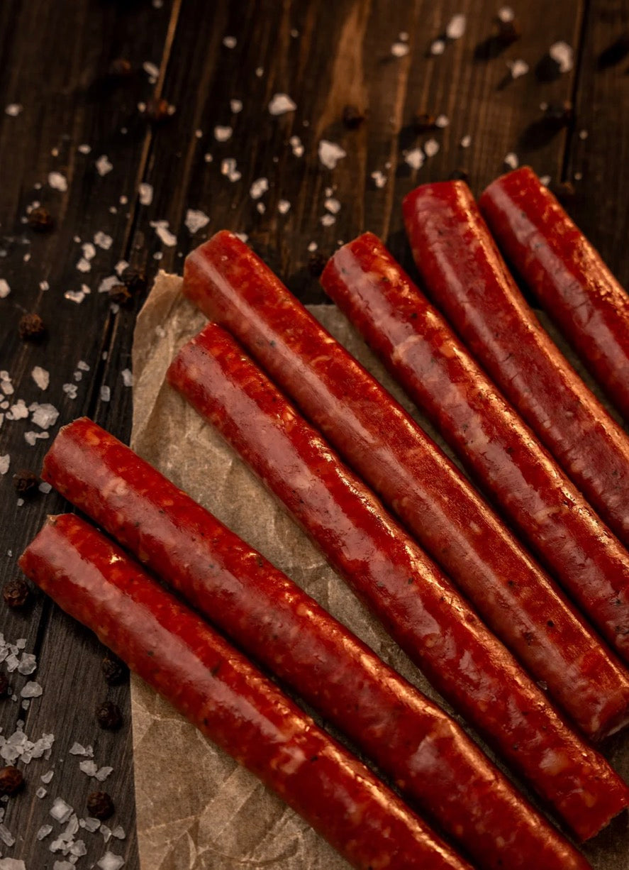 100% grass-fed & organic pasture raised pork sticks