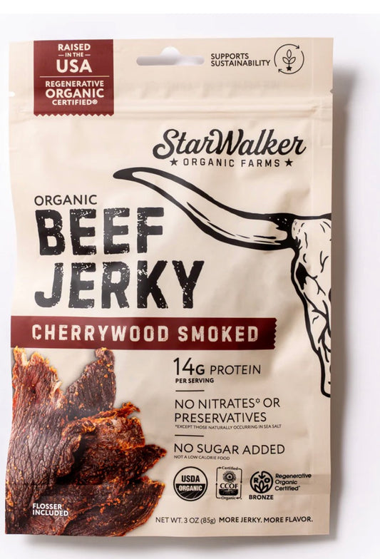 100% grass-fed beef jerky | smoked cherrywood