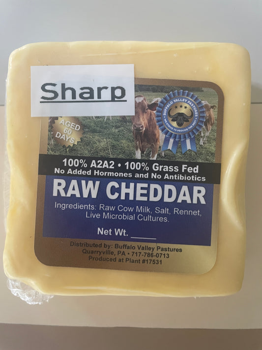 Raw 100% Grass-fed Cheddar | 8 oz